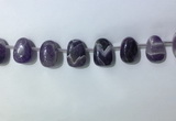 CTD2144 Top drilled 15*25mm - 18*25mm freeform dogtooth amethyst beads