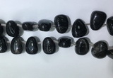 CTD2145 Top drilled 15*25mm - 18*25mm freeform smoky quartz beads