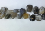 CTD2147 Top drilled 15*25mm - 18*25mm freeform agate beads