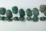 CTD2150 Top drilled 15*25mm - 18*25mm freeform amazonite beads