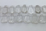 CTD2265 Top drilled 16*28mm - 20*30mm faceted freeform white crystal beads