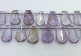 CTD2266 Top drilled 16*28mm - 20*30mm faceted freeform ametrine beads