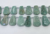 CTD2269 Top drilled 16*28mm - 20*30mm faceted freeform amazonite beads