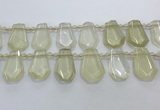 CTD2272 Top drilled 16*28mm - 20*30mm faceted freeform lemon quartz beads