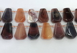 CTD2277 Top drilled 16*28mm - 20*30mm faceted freeform agate beads