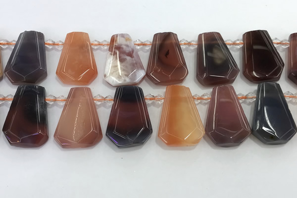 CTD2277 Top drilled 16*28mm - 20*30mm faceted freeform agate beads