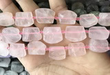 CTD2280 Top drilled 15*20mm - 17*23mm freeform rose quartz beads