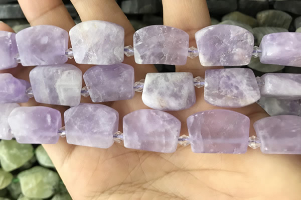 CTD2282 Top drilled 15*20mm - 17*23mm freeform lavender amethyst beads