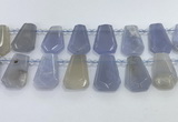 CTD2330 Top drilled 16*18mm - 20*30mm freeform blue chalcedony beads