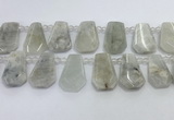 CTD2331 Top drilled 16*18mm - 20*30mm freeform white moonstone beads