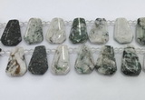 CTD2343 Top drilled 16*18mm - 20*30mm faceted freeform jade beads