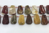 CTD2348 Top drilled 16*18mm - 20*30mm faceted freeform mookaite beads