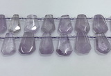 CTD2355 Top drilled 16*18mm - 20*30mm faceted freeform amethyst beads