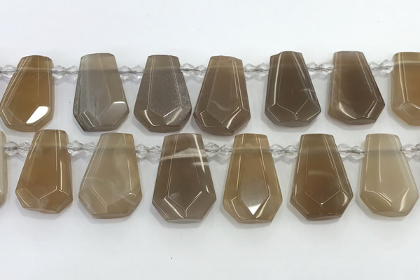 CTD2363 Top drilled 16*18mm - 20*30mm faceted freeform moonstone beads