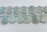 CTD2366 Top drilled 16*18mm - 20*30mm faceted freeform amazonite beads