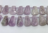 CTD2369 Top drilled 16*18mm - 20*30mm faceted freeform kunzite beads