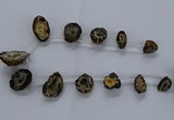 CTD2501 Top drilled 15*20mm - 25*35mm freeform druzy agate beads