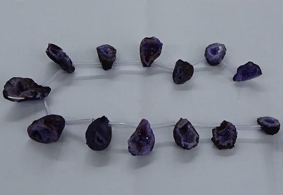 CTD2502 Top drilled 15*20mm - 25*35mm freeform druzy agate beads