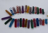 CTD2522 Top drilled 10*25mm - 12*50mm sticks agate gemstone beads