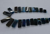 CTD2545 Top drilled 12*20mm - 15*40mm rectangle agate gemstone beads