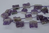 CTD2572 15.5 inches 28*30mm - 30*33mm freeform druzy amethyst beads