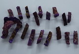 CTD2579 Top drilled 10*30mm - 10*50mm sticks plated druzy agate beads