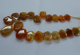 CTD2585 Top drilled 20*25mm - 30*40mm faceted freeform agate beads