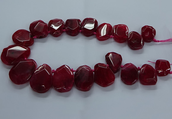 CTD2587 Top drilled 20*25mm - 30*40mm faceted freeform agate beads