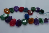 CTD2591 Top drilled 20*25mm - 30*40mm faceted freeform agate beads