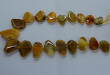 CTD2593 Top drilled 15*20mm - 25*35mm faceted freeform agate beads