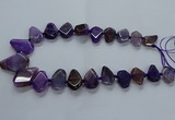 CTD2595 Top drilled 15*20mm - 25*35mm faceted freeform agate beads