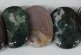 CTD26 Top drilled 20*30mm oval Indian agate beads wholesale