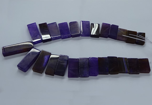 CTD2609 Top drilled 14*27mm - 16*42mm rectangle agate beads