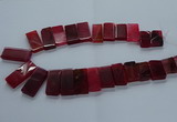 CTD2610 Top drilled 14*27mm - 16*42mm rectangle agate beads