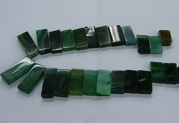 CTD2612 Top drilled 14*27mm - 16*42mm rectangle agate beads