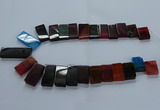 CTD2614 Top drilled 14*27mm - 16*42mm rectangle agate beads