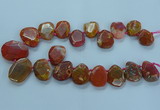 CTD2640 Top drilled 20*25mm - 30*40mm faceted freeform agate beads