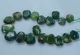 CTD2644 Top drilled 20*25mm - 30*40mm faceted freeform agate beads