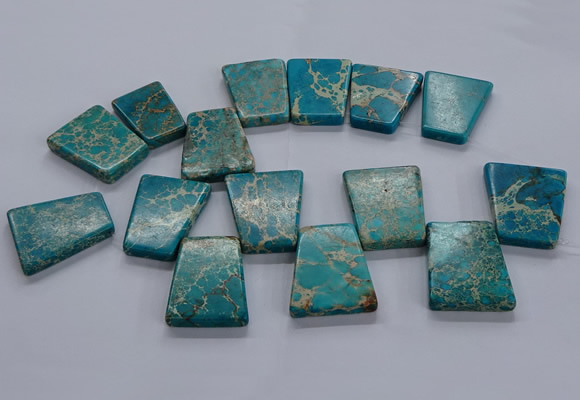 CTD2654 Top drilled 25*35mm - 30*40mm trapezoid sea sediment jasper beads