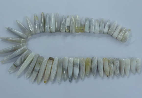 CTD2681 Top drilled 8*25mm - 10*50mm bullet agate beads wholesale