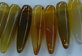 CTD2683 Top drilled 8*25mm - 10*50mm bullet agate gemstone beads