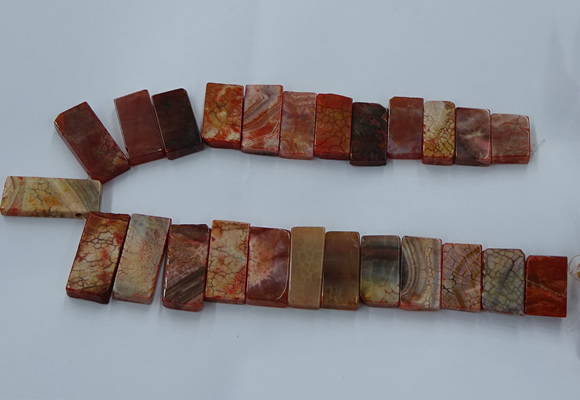 CTD2691 Top drilled 16*22mm - 16*55mm rectangle agate beads