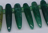 CTD2728 Top drilled 8*35mm bullet agate gemstone beads wholesale