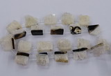 CTD2762 Top drilled 22*25mm - 25*35mm freeform druzy agate beads