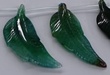 CTD2776 Top drilled 20*45mm - 25*55mm carved leaf agate beads