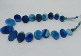 CTD2784 Top drilled 15*25mm - 25*40mm oval agate gemstone beads