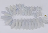 CTD2850 Top drilled 10*20mm - 15*50mm sticks plated quartz beads