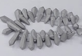 CTD2862 Top drilled 15*20mm - 22*50mm sticks plated quartz beads