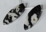 CTD31 Top drilled 10*23mm – 17*55mm marquise black & white jasper beads