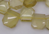 CTD312 Top drilled 15*18mm - 18*20mm faceted freeform lemon quartz beads